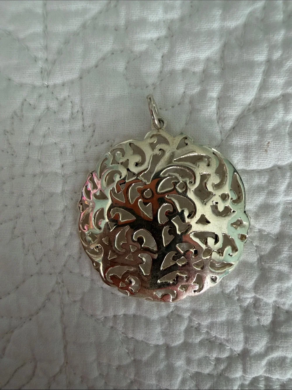Silver Filigree Round Pendant